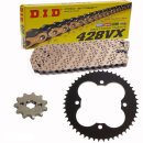 Chain and Sprocket Set compatible for Honda TRX 90 X 13-18 chain DID 428 VX G&B Gold 100 open 13/50