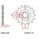 Kettensatz geeignet für Kawasaki KLX 140 08-19 Kette DID 428 VX G&B Gold 122 offen 14/50
