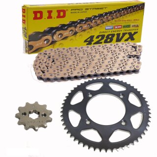 Chain and Sprocket Set compatible for KTM SX 105 07-11  chain DID 428 VX G&B Gold 118  open  14/49