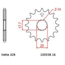 Chain and Sprocket Set compatible for Yamaha DT 125 91-06  chain DID 428 VX G&B Gold 134  open  16/57