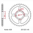 Chain and Sprocket Set compatible for Honda CB 125 F 15-20 Chain DID 428 VX G&B Gold 122 open 15/45