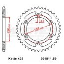 ALU Kettensatz geeignet für Husqvarna TE 125 4-Takter 11-13  Kette DID 428 VX G&B Gold 138  offen  14/59