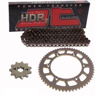 ALU Kettensatz kompatibel mit Husqvarna TE 125 4-Takter 11-13  Kette JT 428 HDR 138  offen  14/59