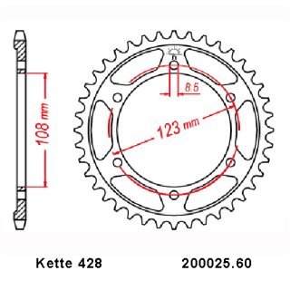 Kettensatz geeignet fr Aprilia Tuono 125 17-21 Kette RK PC 428 HSB 136 offen ORANGE 13/60