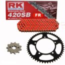 Chain and Sprocket Set Aprilia RS 50 Extrema  Replica  99-03  Chain RK FR 420 SB 122  open  RED  12/47