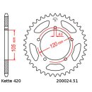 Chain and Sprocket Set compatible for Aprilia RX 50 Racing 03-06  Chain RK FR 420 SB 126  open  RED  11/51