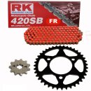 Chain and Sprocket Set Honda MT 50 S 80-82  Chain RK FR 420 SB 108  open  RED  12/45