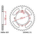 Kettensatz geeignet für Kawasaki KX 80 Big Wheel  98-00  Kette RK FR 420 SB 130  offen  ROT  13/51