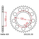 Chain and Sprocket Set MBK X-Limit 50 Enduro 03-06  Chain RK FR 420 SB 126  open  RED  11/50
