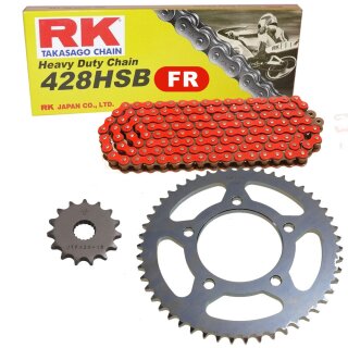 Kettensatz geeignet für SWM SM 125 R 21-24 Kette RK FR 428 HSB 136 offen ROT 14/54