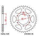 Kettenrad Stahl Teilung 428 und 54 Zähnen JTR468.54
