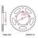 Kettensatz geeignet für Aprilia RS 50 Tuono 03-04  Kette RK 420 SB 124  offen  11/47