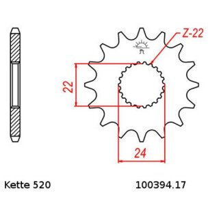 Kettensatz geeignet fr Aprilia RS 125 Extrema Replica 06-13 Kette RK 520 XSO 110 offen 17/40