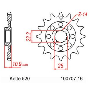 Kettensatz geeignet fr Aprilia SXV 550 06-12  Kette RK 520 XSO 112  offen  16/46
