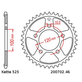 Kettensatz geeignet fr Aprilia SMV 750 Dorsoduro 08-16  Kette RK 525 XSO 112  offen  16/46