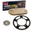 Kettensatz geeignet für Aprilia RX 50 Racing 03-06  Kette RK GB 420 MXZ 126  offen  GOLD/11/51