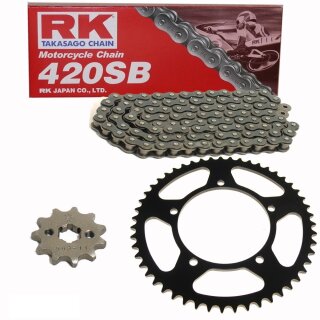 Kettensatz geeignet für Aprilia RX 50 Racing 03-06  Kette RK 420 SB 126  offen  11/51