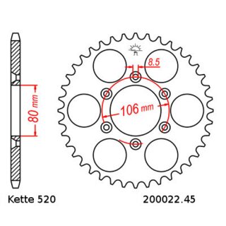 Kettensatz geeignet fr Aprilia SX 125 17Kw 08-13  Kette RK GB 520 EXW 112  offen  GOLD  15/45