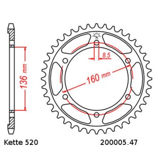 Kettensatz geeignet fr BMW G 650 GS 11-16 Kette RK GB 520 XSO 112 offen GOLD 16/47