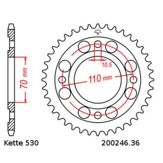 Kettensatz geeignet fr Honda CB 400 N 78-80  Kette RK 530 KS 100  offen  16/36