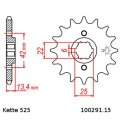 Kettensatz geeignet für Honda CB 450 S 27PS 1988  Kette RK 525 XSO 108  offen  15/36