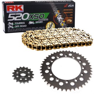 Kettensatz geeignet für Honda XL 500 R 82-85  Kette RK GB 520 XSO 100  offen  GOLD  15/41