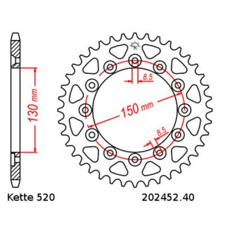 Kettensatz geeignet fr Honda XL 600 85-87  Kette RK 520 XSO 106  offen  15/40