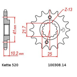 Kettensatz geeignet fr Honda SLR 650 97-00  Kette RK 520 XSO 108  offen  14/43