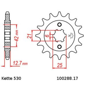 Kettensatz geeignet fr Honda CB 750 F Supersport 75-76  Kette RK GB 530 XSO 102  offen  GOLD  17/48