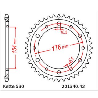 Kettensatz geeignet fr Honda VFR 750 F 90-97  Kette RK 530 XSOZ1 112  offen  16/43