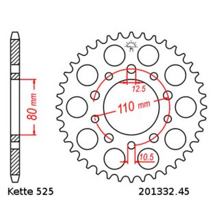 Kettensatz geeignet fr Honda XRV 750 Africa Twin 93-01  Kette RK 525 XSO 124  offen  16/45