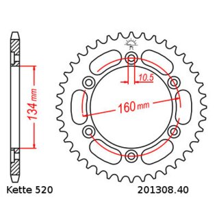 Kettensatz geeignet fr Honda CBR 1000 RR Fireblade 04-05 CONVERSION  Kette RK MM 520 GXW 114  GRN  offen  16/40