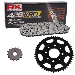 Kettensatz geeignet fr Honda CB 125 Twin 79-86  Kette RK 428 KRO 112  offen  15/39