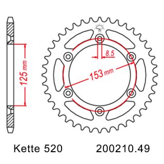 Kettensatz geeignet fr Honda CR 125 R 1997  Kette RK GB 520 EXW 112  offen  GOLD  12/49