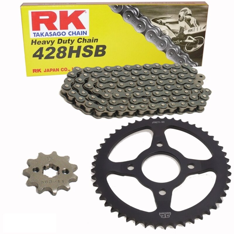 Chain And Sprocket Set Honda Xlr 125 98 02 Chain Rk 428 Hsb 130 Ope