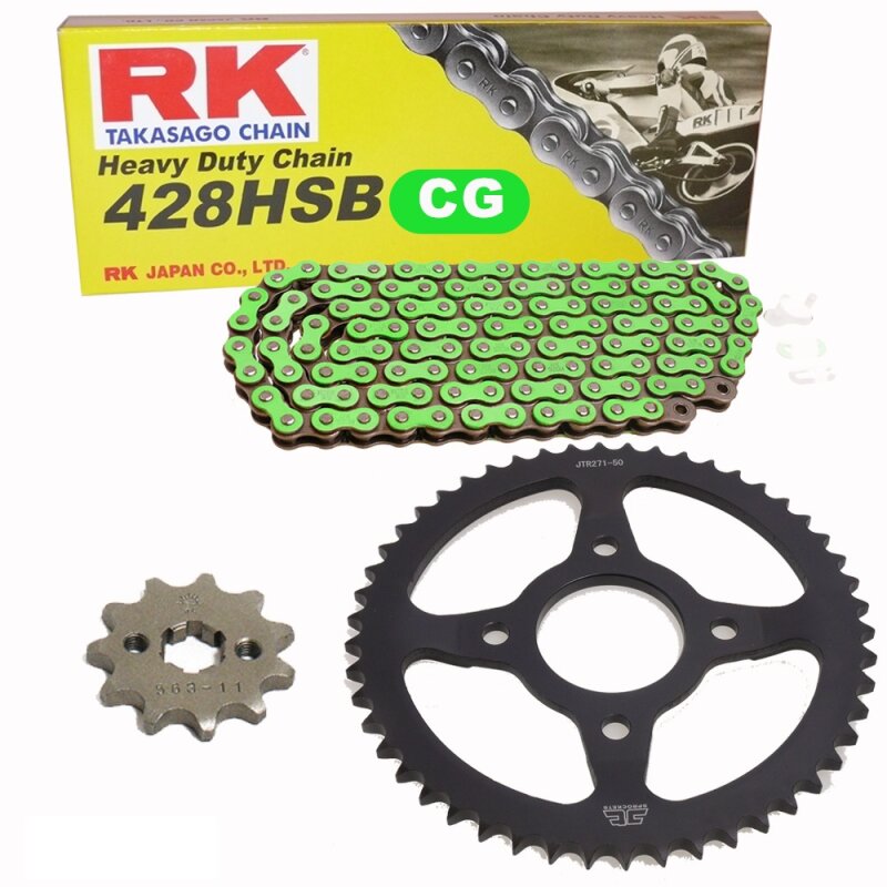 Chain And Sprocket Set Honda Xlr 125 98 02 Chain Rk Cg 428 Hsb 130