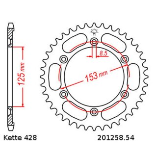 Kettensatz geeignet fr Honda XR 125 L 03-07  Kette RK CG 428 HSB 132  offen  GRN  17/54