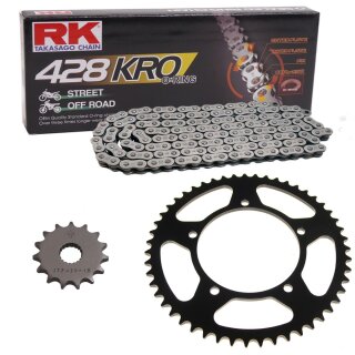 Kettensatz geeignet für Honda XR 125 L 03-07  Kette RK 428 KRO 132  offen  17/54