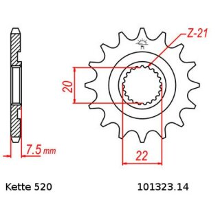 Kettensatz geeignet fr Honda CRF 250 X 04-17  Kette RK 520 XSO 116  offen  14/53