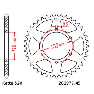 Enuma Kettensatz Ritzel + Kettenrad + Kette für Honda XL 200 R-D '83 MD06 181-752 