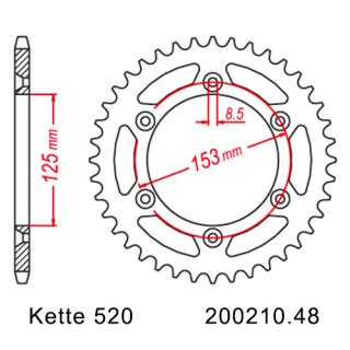 Kettensatz geeignet fr Honda CRF 450 R 04-18 Kette RK DD 520 MXZ4 116 offen ORANGE 13/48