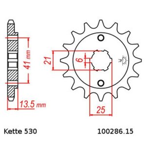 Kettensatz geeignet fr Honda VF 500 Interceptor 84-87  Kette RK 530 XSOZ1 108  offen  15/43