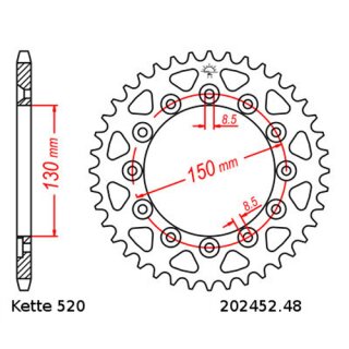 Kettensatz geeignet fr Honda NX 650 Dominator 34PS 95-98  Kette RK 520 XSO 110  offen  15/48