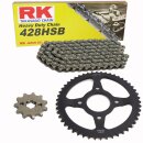 Chain and Sprocket Set compatible for Honda NX 125 Transcity 89-98  chain RK 428 HSB 128  open  16/50