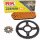 Chain and Sprocket Set compatible for Honda CRF 125 F 14-19 chain RK PC 428 SB 112 open ORANGE 13/46