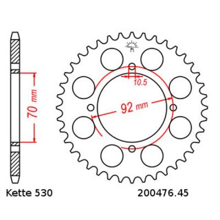 Kettensatz geeignet fr Kawasaki Z 440 80-83  Kette RK 530 XSOZ1 100  offen  15/45