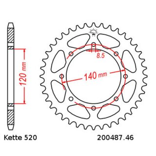 Kettensatz geeignet fr Kawasaki KLE 500 96-04  Kette RK 520 XSO 110  offen  17/46