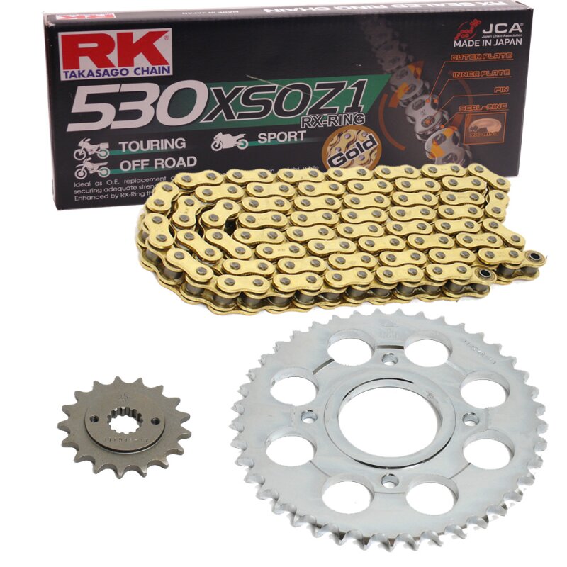 Chain and Sprocket Set Kawasaki GPX 600 R RC 88-99 RK GB 5