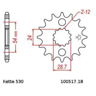 Kettensatz geeignet fr Kawasaki ZX-12 R 00-06  Kette RK GB 530 GXW 116  offen  GOLD  18/46