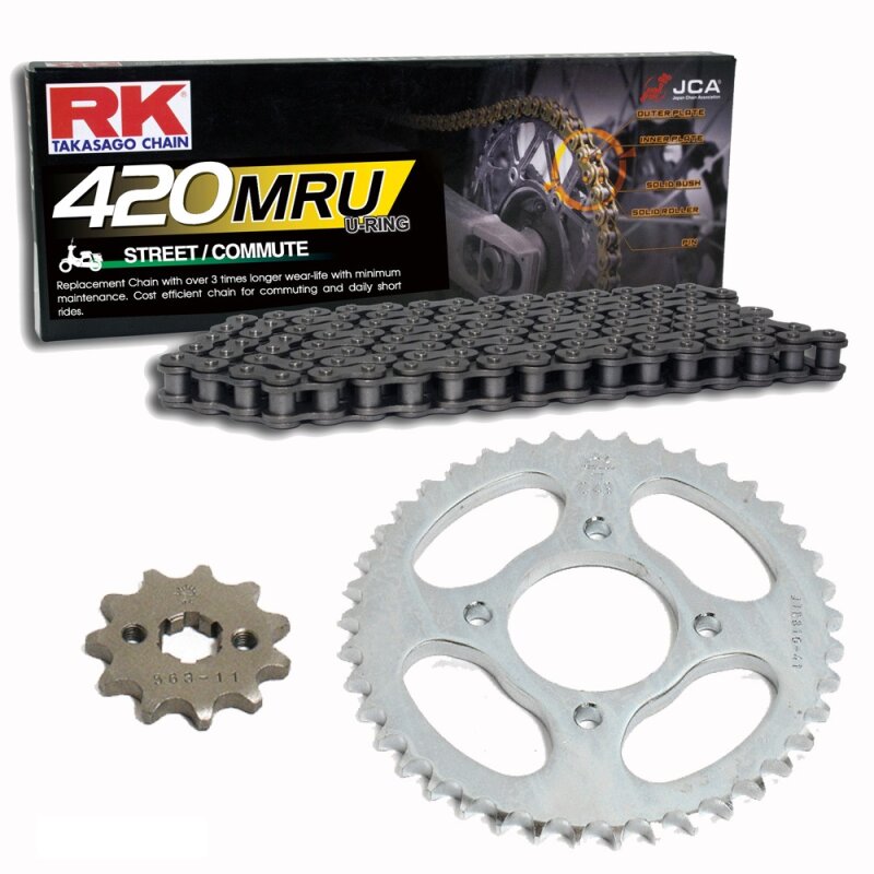 420 Series RK Racing Chain M420-126 126-Links Standard Non O-Ring Chain with Connecting Link 